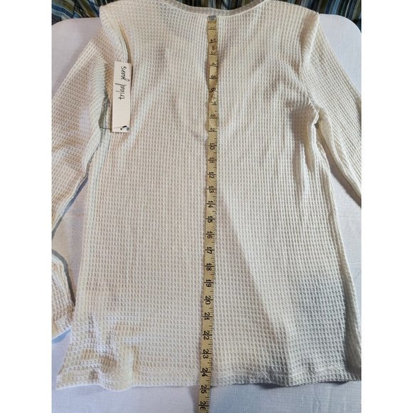 Tribal Jeans Women's Top Size XS‎ Bone Waffle Embroidery Detail Long Sleeve New - Picture 16 of 16
